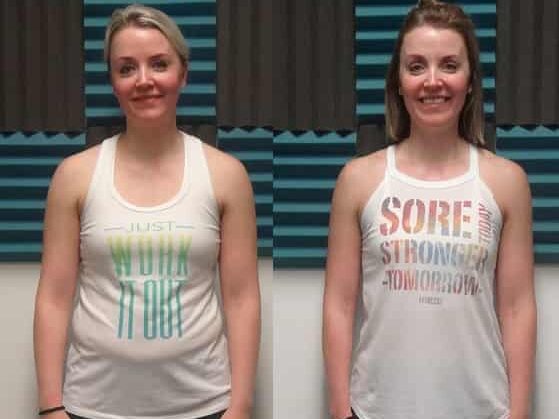 Glatter Fitness client before and after fitness program showing body composition change.