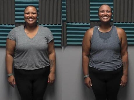 Glatter Fitness client demonstrating successful weight loss results and body transformation.